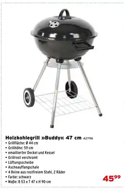Salzburger Lagerhaus Holzkohlegrill Buddy 47 cm Angebot