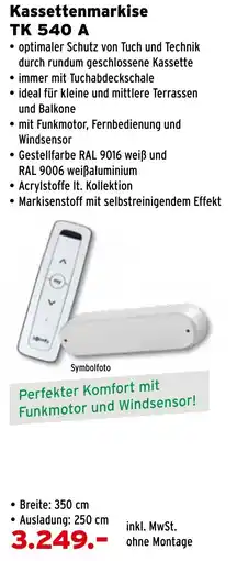 Salzburger Lagerhaus Kassettenmarkise TK 540 A Angebot