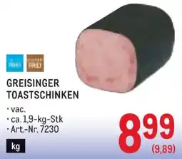 Metro Greisinger toastschinken Angebot