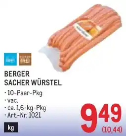 Metro Berger sacher würstel Angebot
