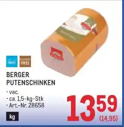 Metro BERGER PUTENSCHINKEN Angebot