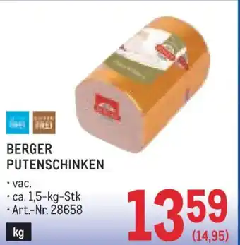 Metro Berger putenschinken Angebot