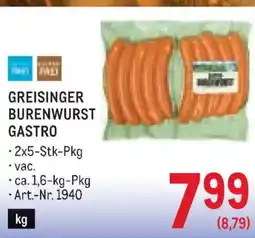 Metro Greisinger burenwurst gastro Angebot