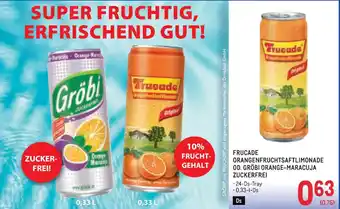 Frucade orangenfruchtsaftlimonade od. gröbi orange-maracuja zuckerfrei