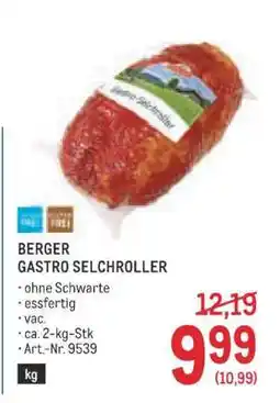 Metro BERGER GASTRO SELCHROLLER Angebot