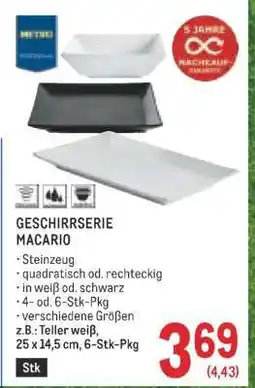 Metro GESCHIRRSERIE MACARIO Angebot