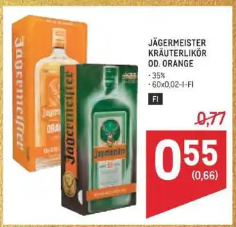 JÄGERMEISTER KRÄUTERLIKÖR OD. ORANGE