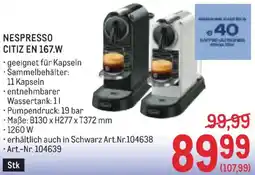 Metro Nespresso citiz en 167.w Angebot