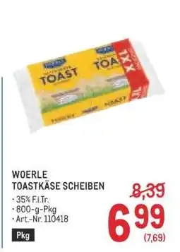 Metro WOERLE TOASTKÄSE SCHEIBEN Angebot