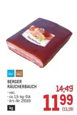 Metro BERGER RÄUCHERBAUCH Angebot