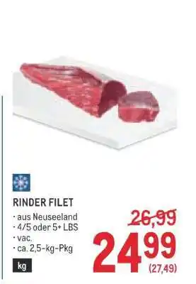 Metro Rinder Filet Angebot
