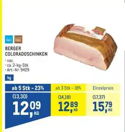 Metro BERGER COLORADOSCHINKEN Angebot