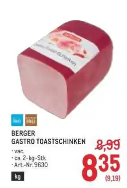 Metro BERGER GASTRO TOASTSCHINKEN Angebot
