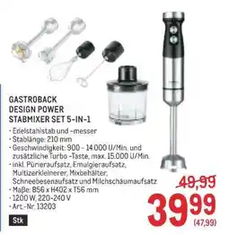 Metro GASTROBACK DESIGN POWER STABMIXER SET 5-IN-1 Angebot