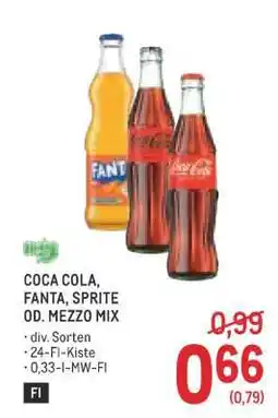 Metro Coca-Cola, Fanta, Sprite od. Mezzo-Mix Angebot