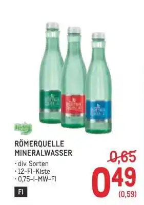 Metro Roemerquelle Mineralwasser Angebot