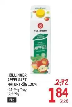 Metro HÖLLINGER APFELSAFT NATURTRÜB 100% Angebot