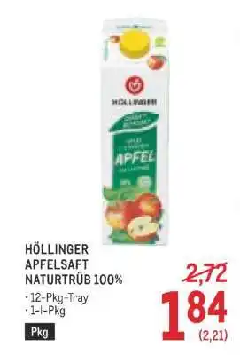 Metro HÖLLINGER APFELSAFT NATURTRÜB 100% Angebot