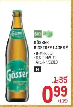 Metro Gösser Biostoff Lager Angebot