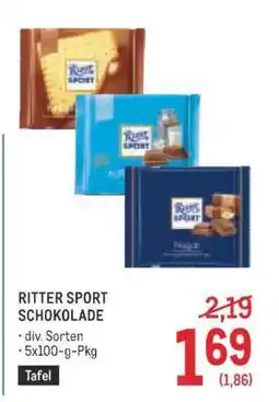 Metro Ritter Sport Schokolade Angebot