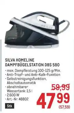 Metro SILVA HOMELINE DAMPFBÜGELSTATION DBS 580 Angebot