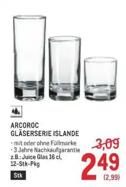 Metro ARCOROC GLÄSERSERIE ISLANDE Angebot