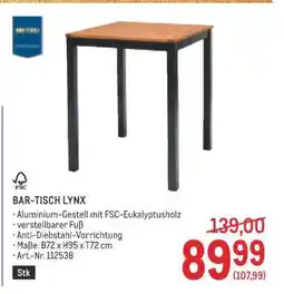 Metro Bar-Tisch Lynx Angebot