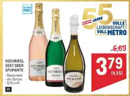 Metro HOCHRIEGL SEKT ODER SPUMANTE Angebot