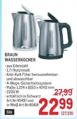 Metro BRAUN WASSERKOCHER Angebot
