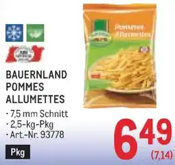 Metro Bauernland pommes allumettes Angebot