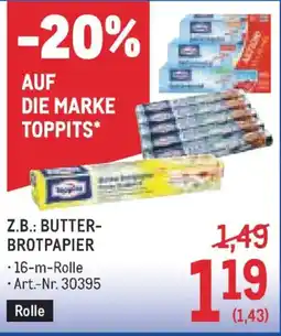 Metro Z.b.: butter- brotpapier Angebot