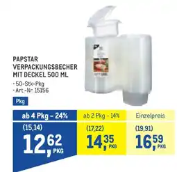 Metro Papstar verpackungsbecher mit deckel Angebot