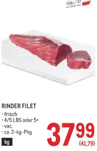 Metro Rinder filet Angebot