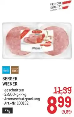Metro Berger wiener Angebot