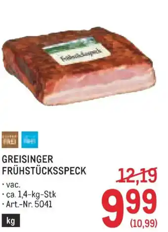 Metro Greisinger frühstücksspeck Angebot