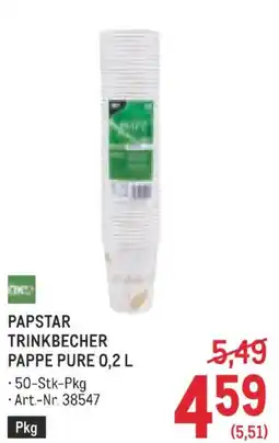 Metro Papstar trinkbecher pappe pure Angebot