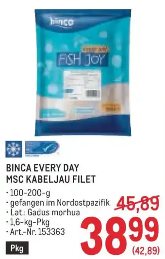 Metro Binca every day msc kabeljau filet Angebot