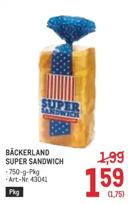 Metro Bäckerland super sandwich Angebot