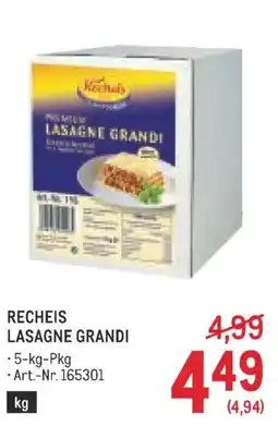 Metro Recheis lasagne grandi Angebot