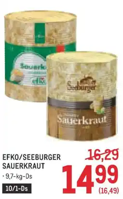 Metro Efko/seeburger sauerkraut Angebot
