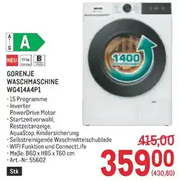 Metro Gorenje waschmaschine wg414a4p1 Angebot