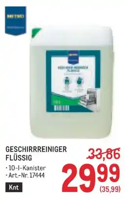 Metro Geschirrreiniger flüssig Angebot