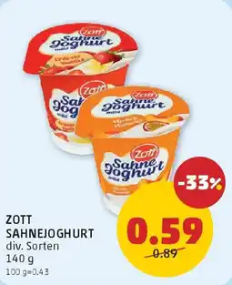 PENNY Zott sahnejoghurt Angebot