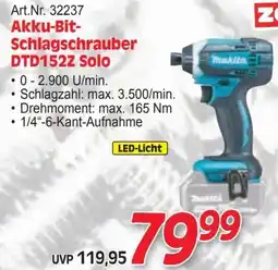 Zgonc Art.Nr. 32237 Akku-Bit- Schlagschrauber DTD152Z Solo Angebot
