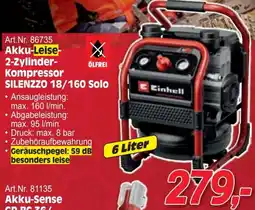 Zgonc Art.Nr. 86735 Akku-Leise- 2-Zylinder- Kompressor SILENZZO 18/160 Solo Angebot