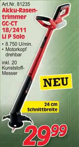 Zgonc Art.Nr. 81235 Akku-Rasen- trimmer GC-CT 18/2411 Li P Solo Angebot