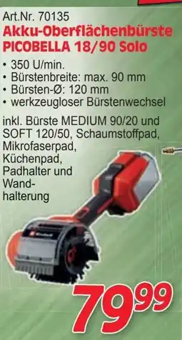 Zgonc Art.Nr. 70135 Akku-Oberflächenbürste PICOBELLA 18/90 Solo Angebot