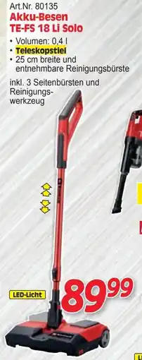 Zgonc Art.Nr. 80135 Akku-Besen TE-FS 18 Li Solo Angebot