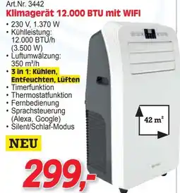 Zgonc Art.Nr. 3442 Klimagerät 12.000 BTU mit WIFI Angebot