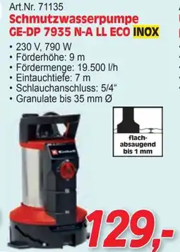 Zgonc Art.Nr. 71135 Schmutzwasserpumpe GE-DP 7935 N-A LL ECO INOX Angebot